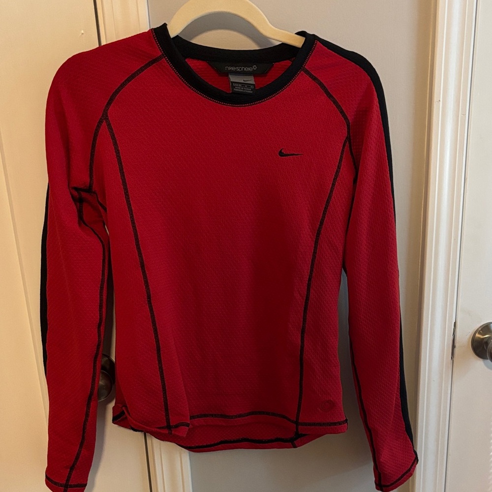 Nike Kids Red and Black Long Sleeve Tee